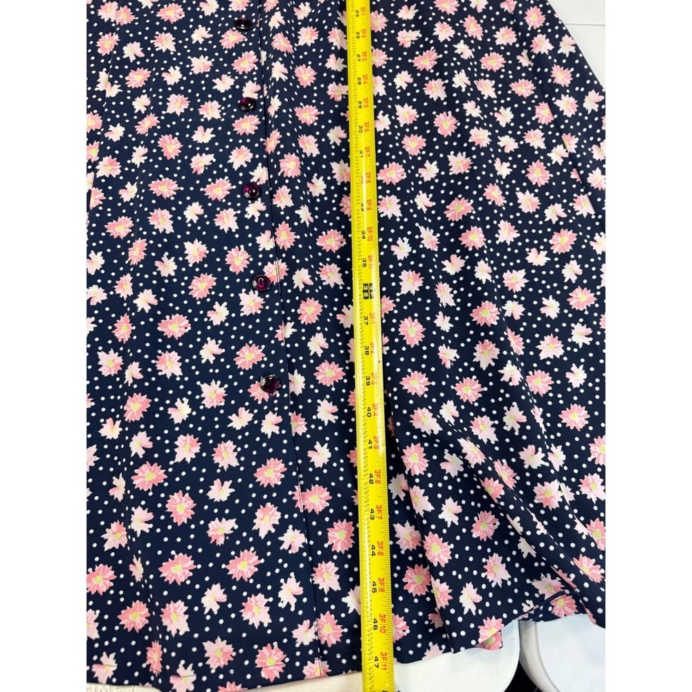 Christopher & Banks Floral maxi Dress Sleeveless Button Front Navy Pink 6 - Picture 5 of 8